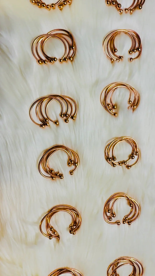 Authentic Wide Thick Copper Magnetic Bangles Stack(Set of 4)