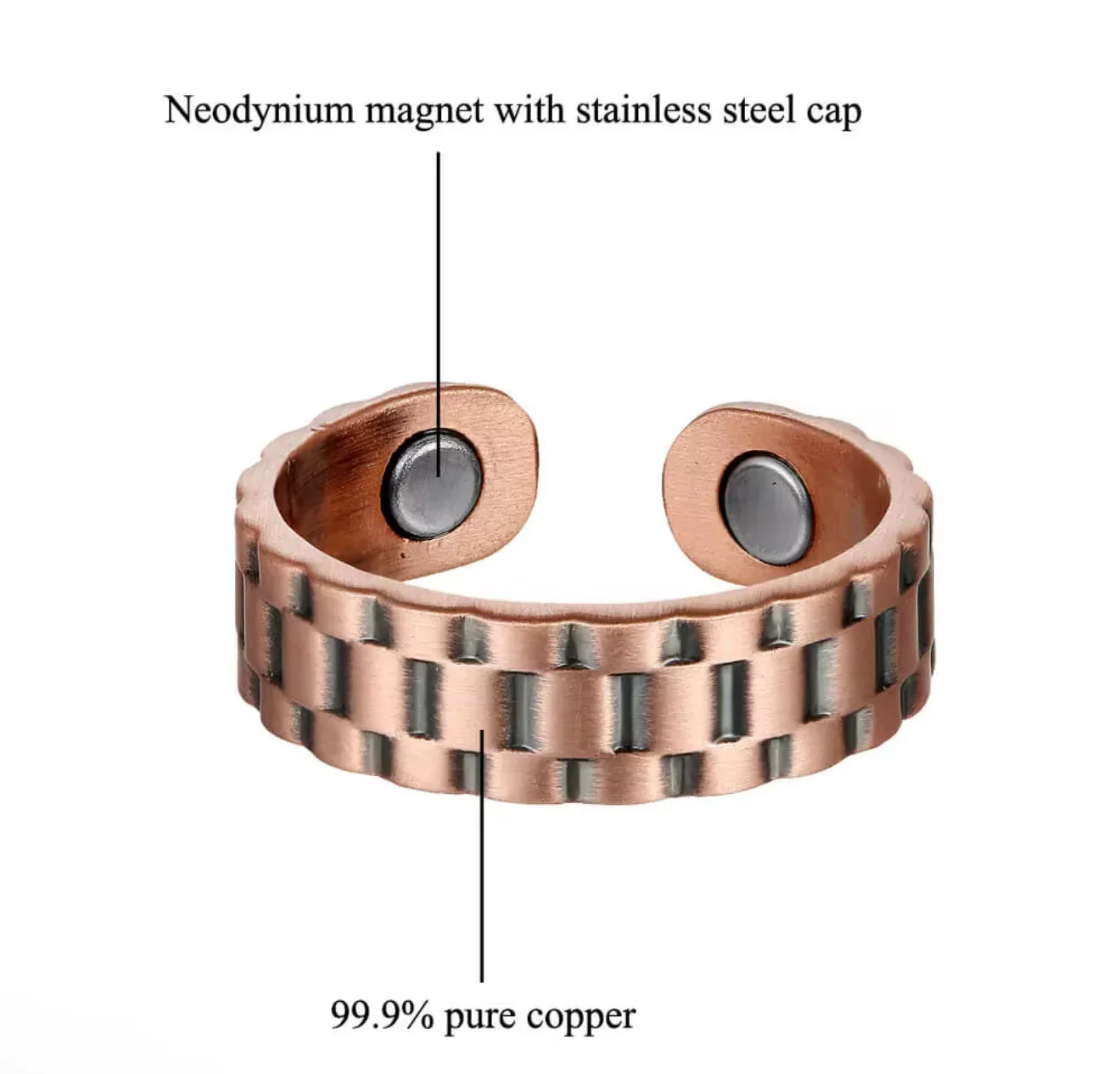 Pure Copper Magnetic Stylish Unisex Ring