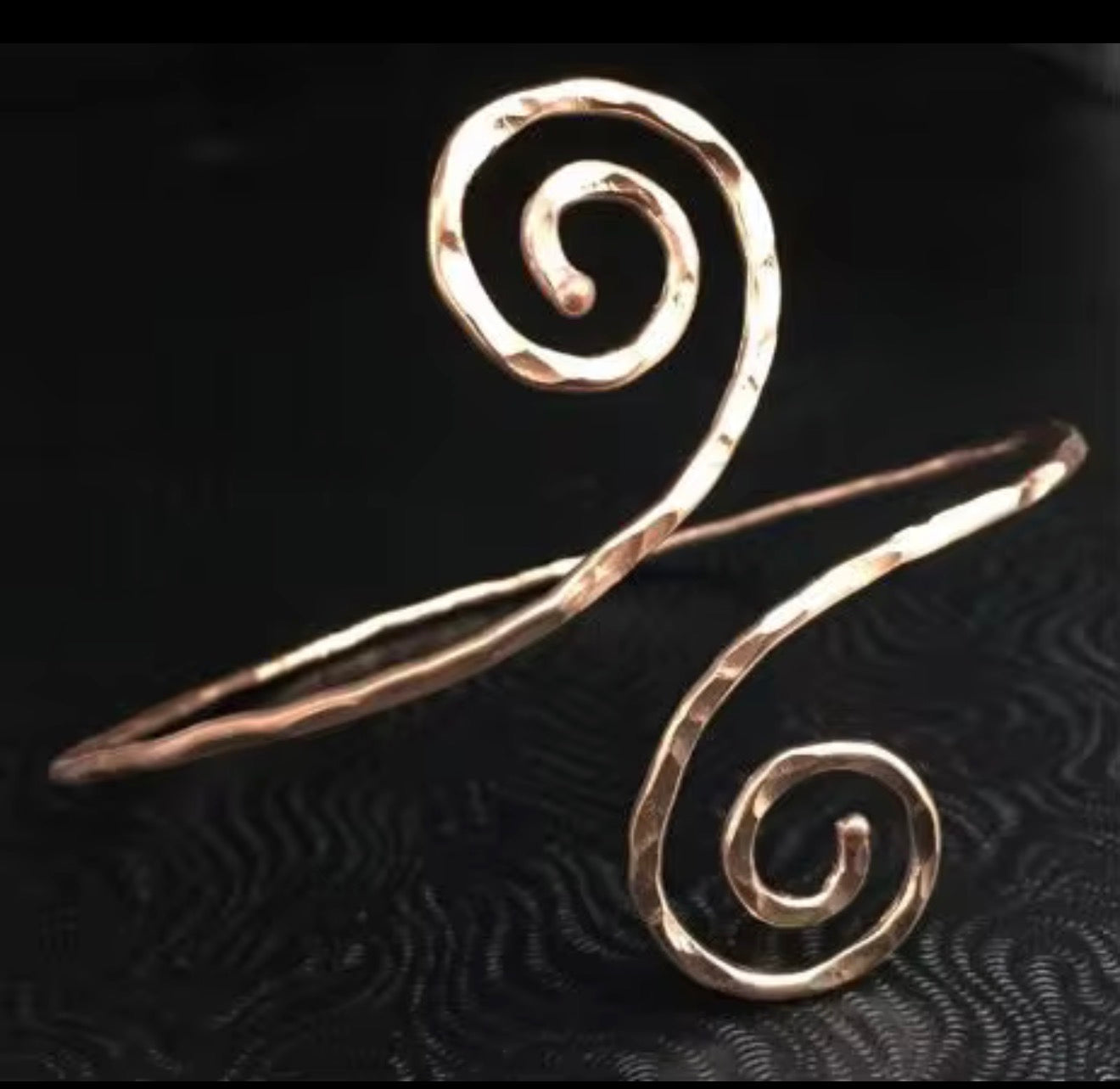 Handcrafted Spiral Copper Bangle/Cuff