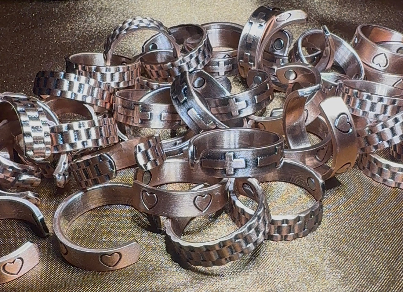 Pure Copper Magnetic Heart Unisex Ring