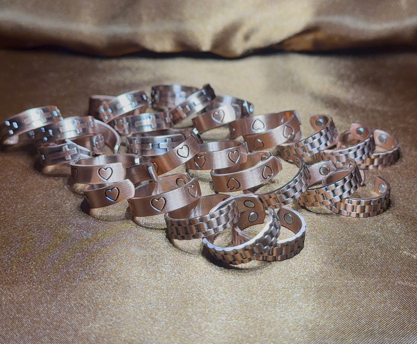 Pure Copper Magnetic Heart Unisex Ring