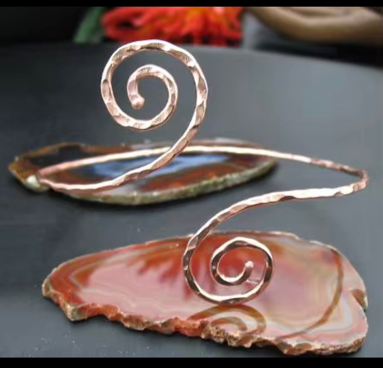 Handcrafted Spiral Copper Bangle/Cuff