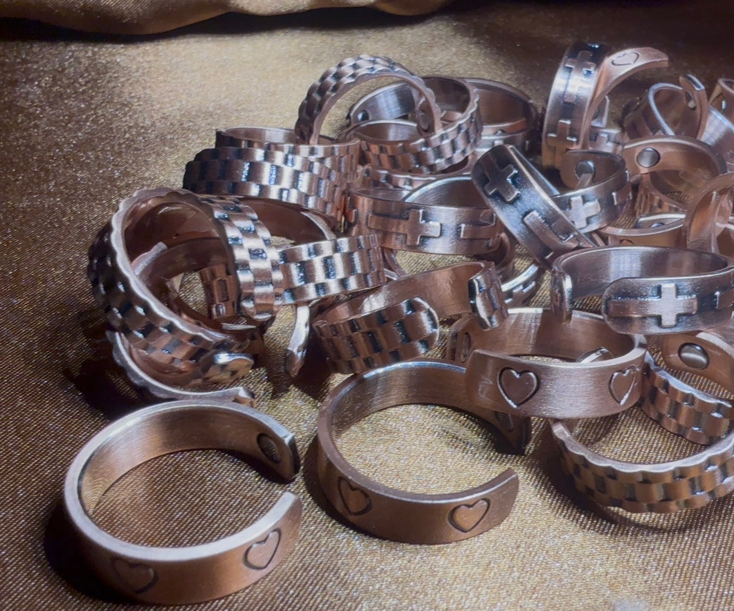 Pure Copper Magnetic Heart Unisex Ring