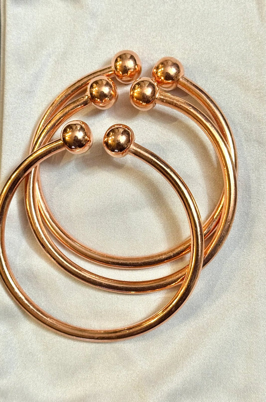 (3- set BANGLES)Authentic Thick Copper Magnetic Bangles