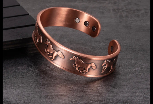 Pure Copper Magnetic Horse Unisex Ring