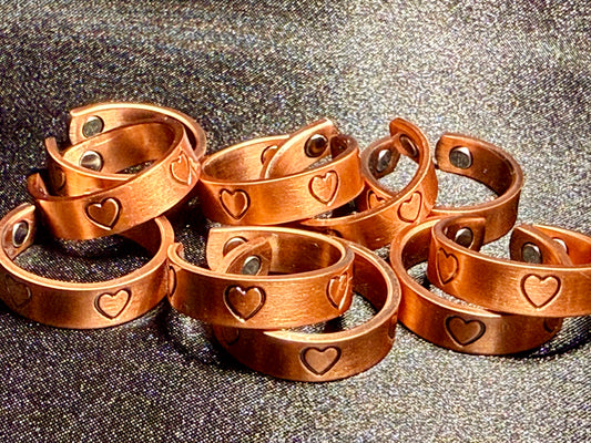 Pure Copper Magnetic Heart Unisex Ring