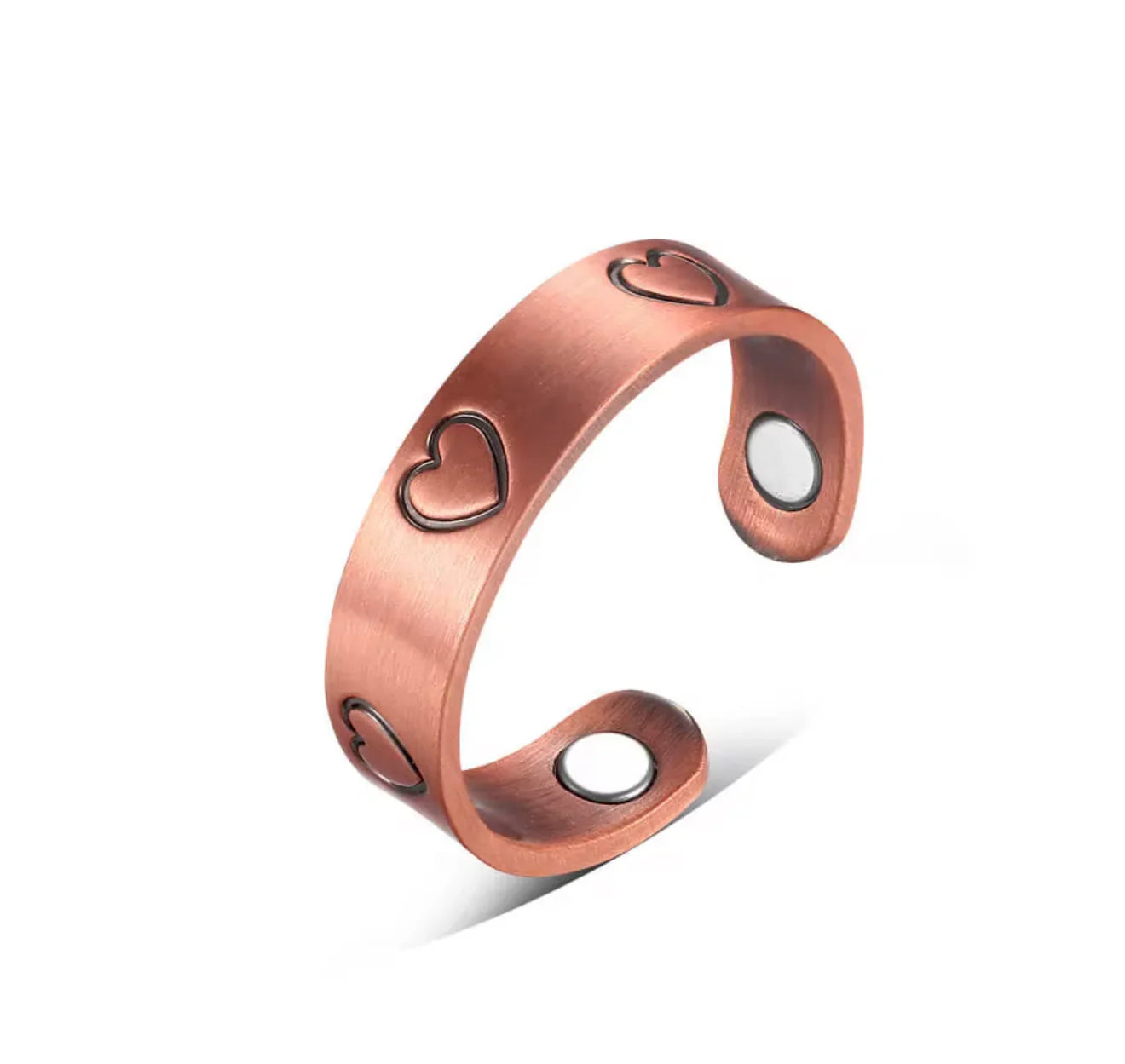 Pure Copper Magnetic Heart Unisex Ring