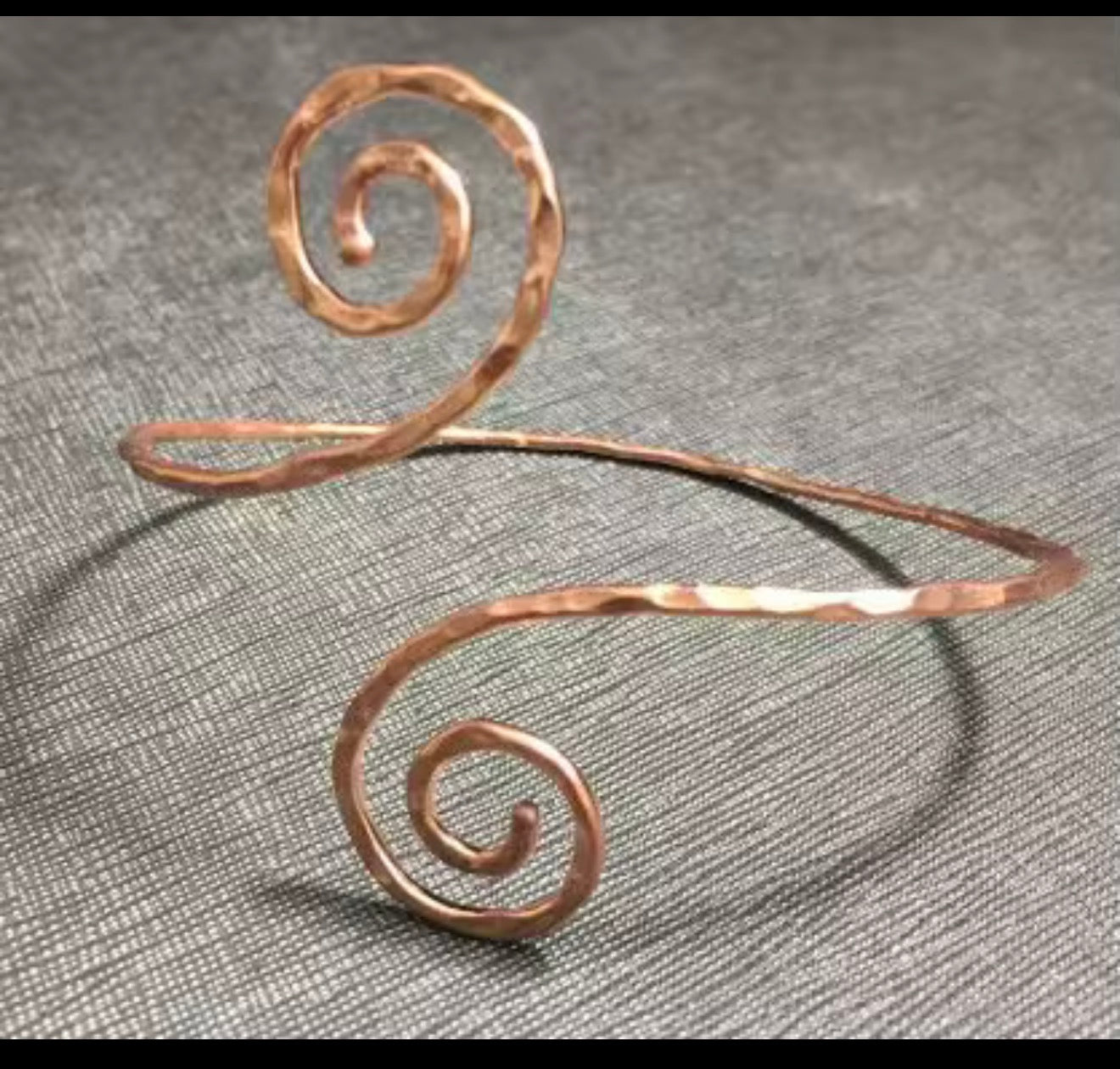 Handcrafted Spiral Copper Bangle/Cuff