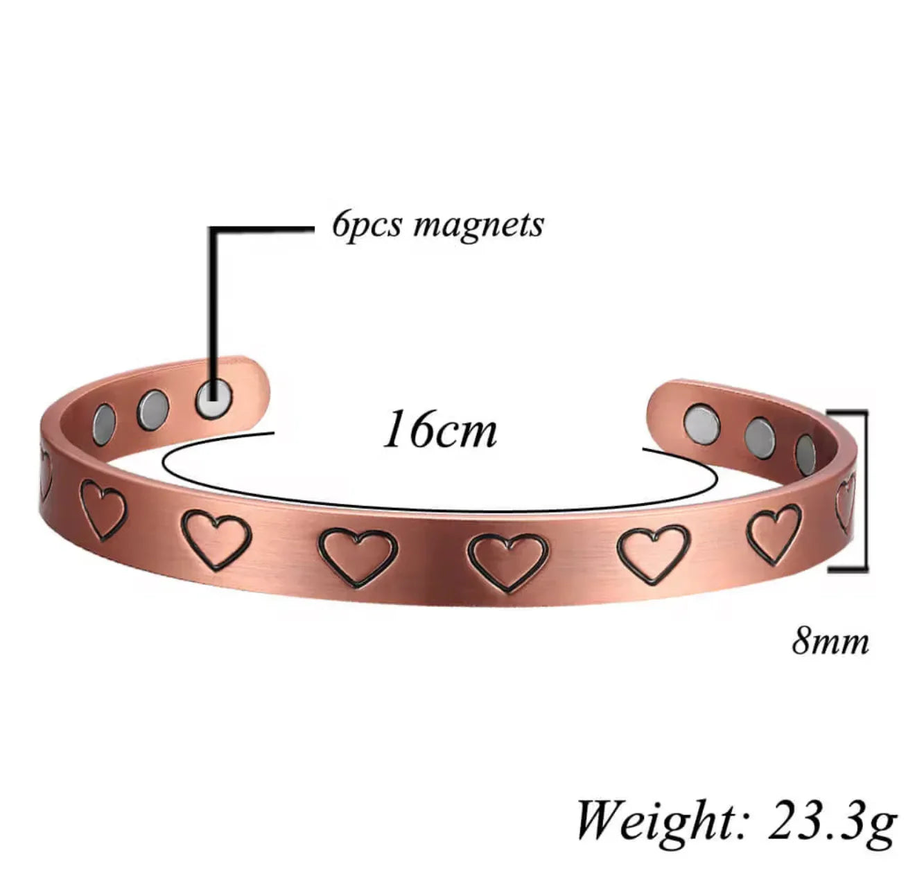 Women Astonishing Copper Heart Bracelet